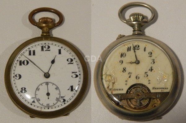Relógio de bolso em metal, máquina espiral Breguet, mostrador em porcelana com fio de cabelo  diâme