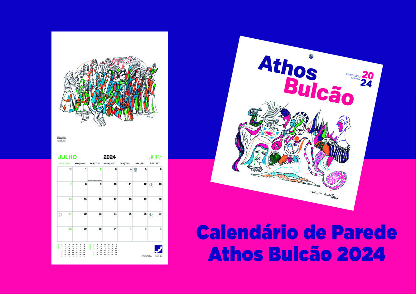 Calendário de Parede Athos Bulcão 2024