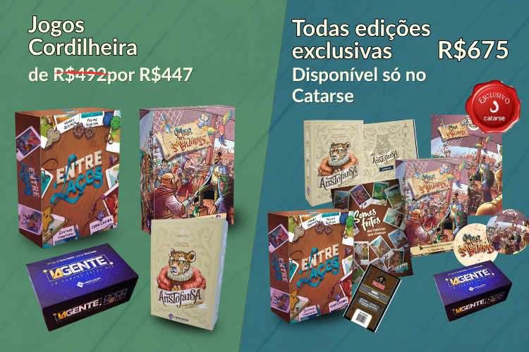 Recompensa catarse jogo entrelaços todos os jogos da Cordilheira Games
