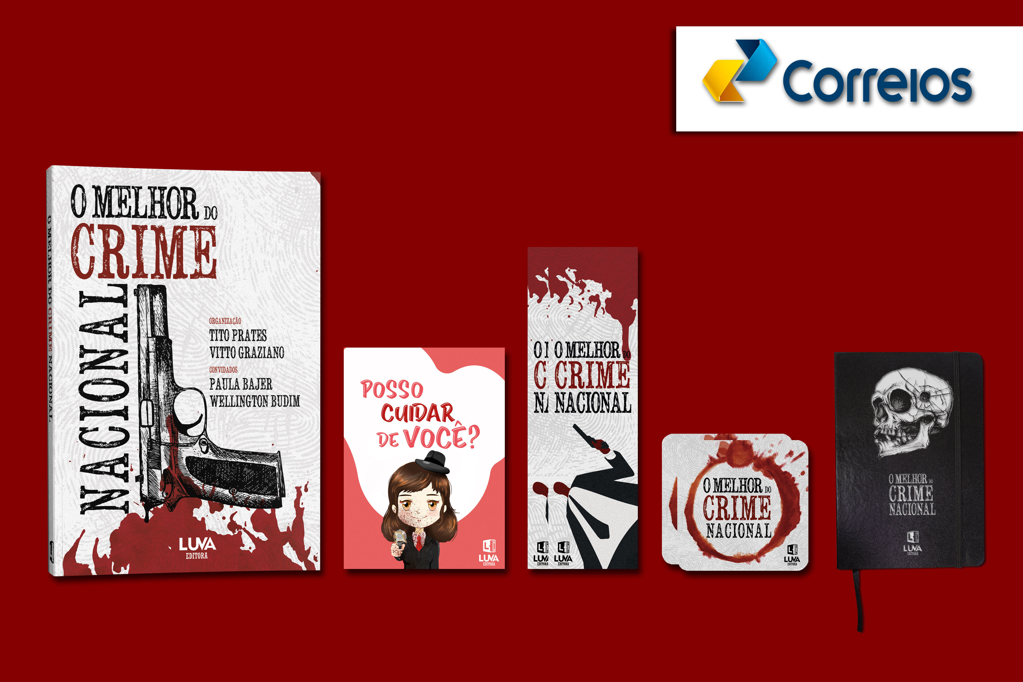 LIVRO + MARCADOR + PORTA-COPO +POSTAL + CADERNO 