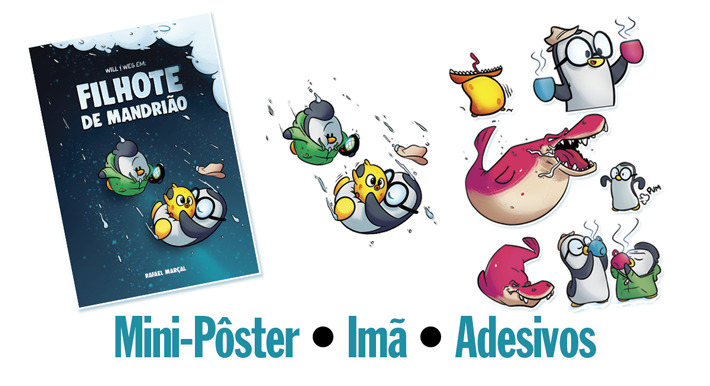Livro IMPRESSO + Adesivos + Pôster + Imã