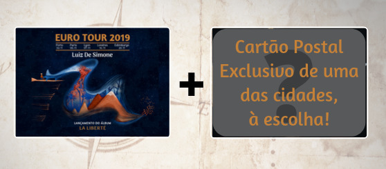 Cartão Postal Euro Tour 2019 + Cartão Postal Exclusivo de uma das cinco cidades da turnê (autografados)