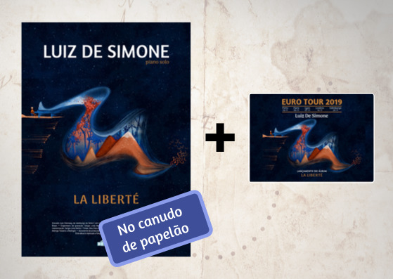 Pôster Exclusivo com a capa do disco La Liberté (enrolado em um canudo de papelão) + Cartão Postal Euro Tour 2019 (autografados)