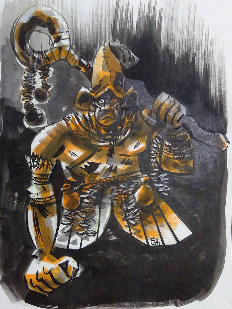 Arte original de Exu por Jefferson Costa
