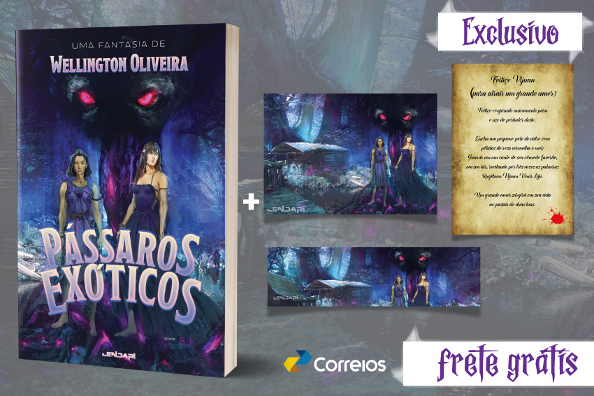Livro + Marcador + Pôster (personagens) + Pôster (feitiços)