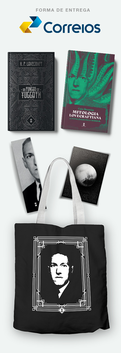 Fungos + Mitologia Lovecraftiana + marcador + postal + ecobag