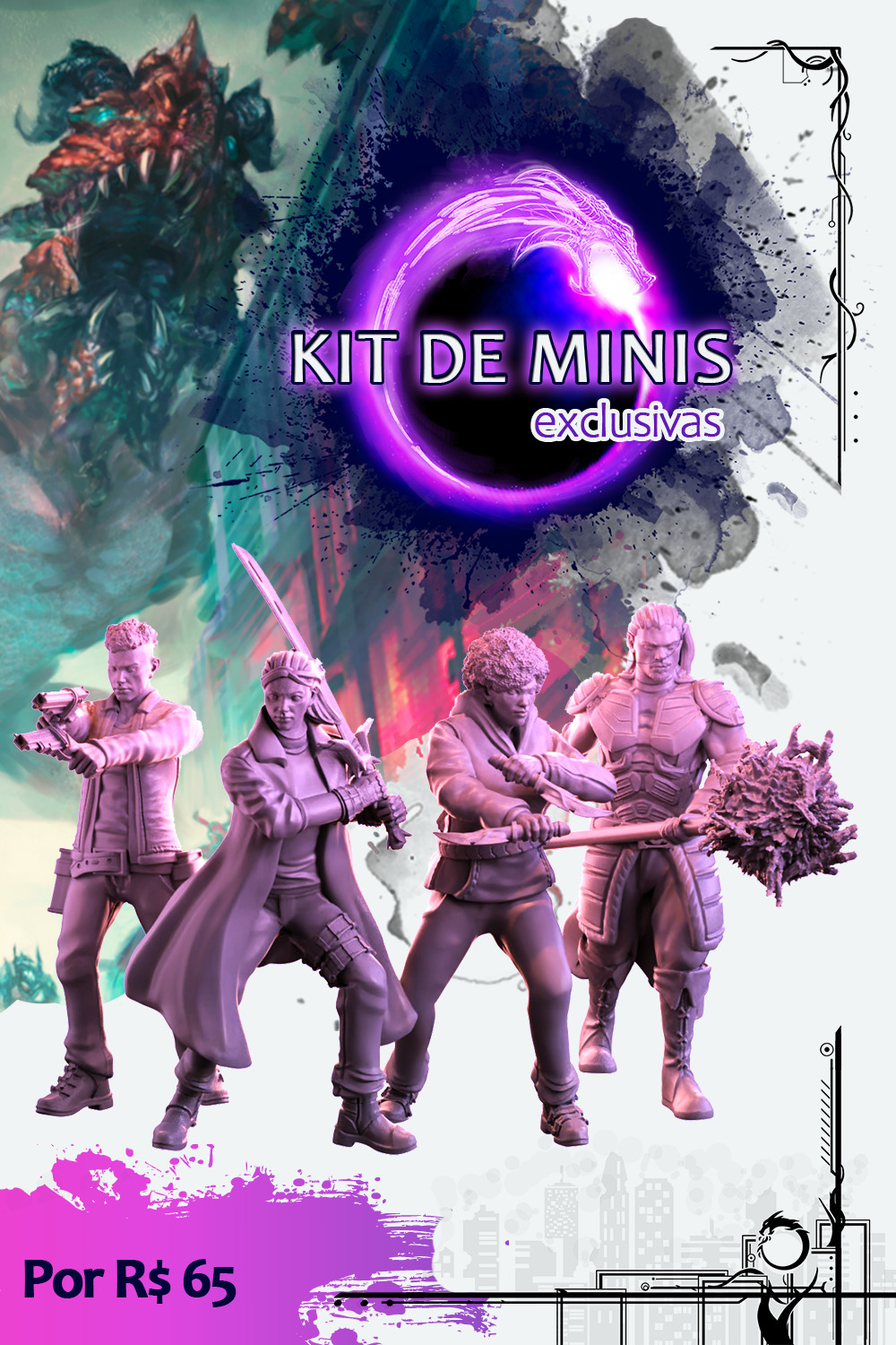 a group of figurines of men holding weapons