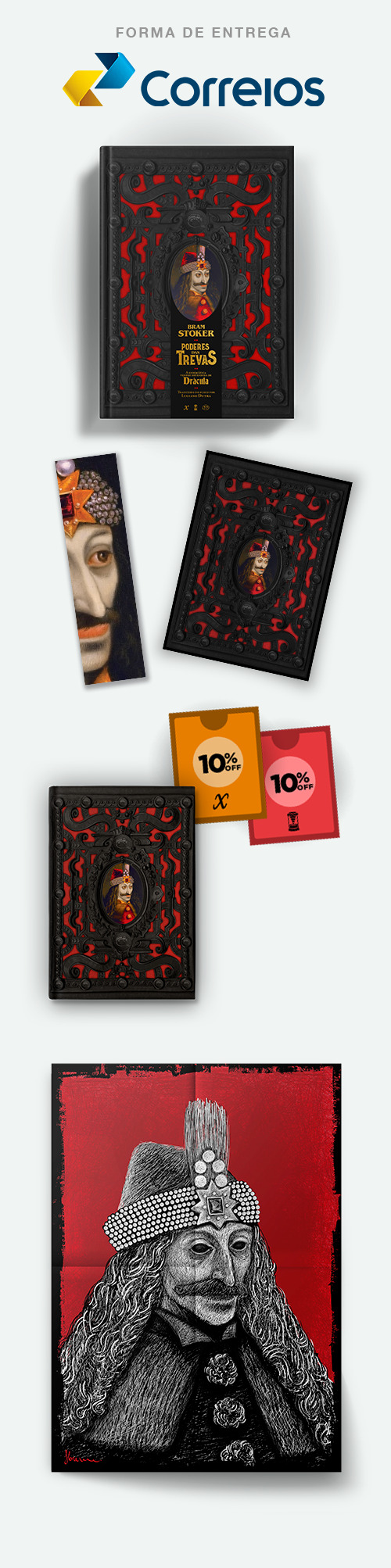Livro + Caderno + Pôster + Postal + Marcador + Cupons