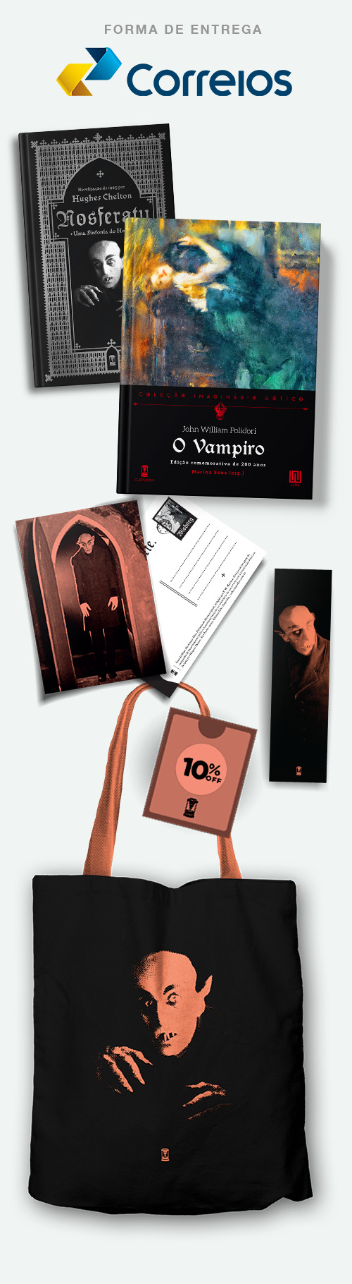 Nosferatu + Marcador + Postal + Ecobag + O Vampiro + Cupom