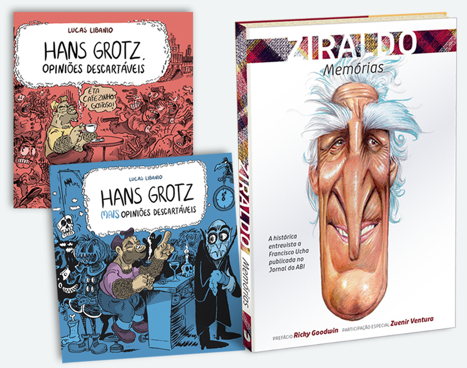 6 - DOIS HANS GROTZ: VOLUMES 1 e 2 + UM LIVRO “ZIRALDO – MEMÓRIAS”