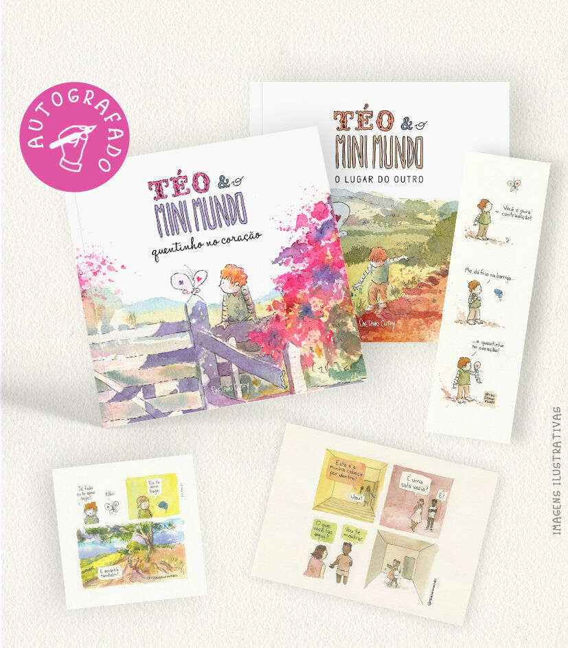 LÍRIO (Livro "Quentinho no Coração" autografado + Téo 2 + Ímã + Postal + Marcador + Nome na lista)