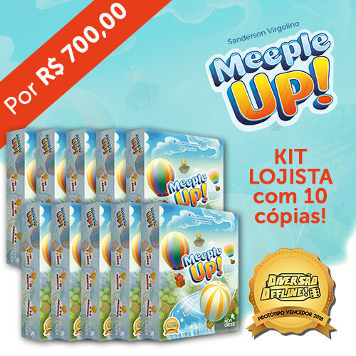 Para R$ 700 ou mais Meeple UP! - Kit Lojista - 10 Cópias
