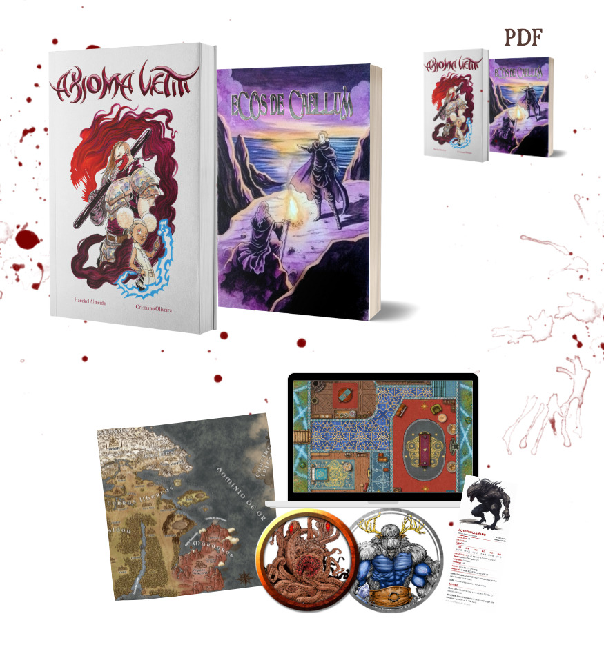 Pacote Físico + Pacote Digital + Suportes digitais RPG