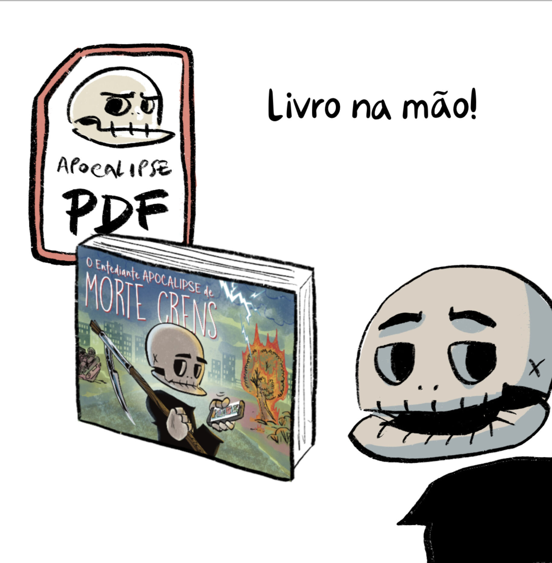 Livro na mão