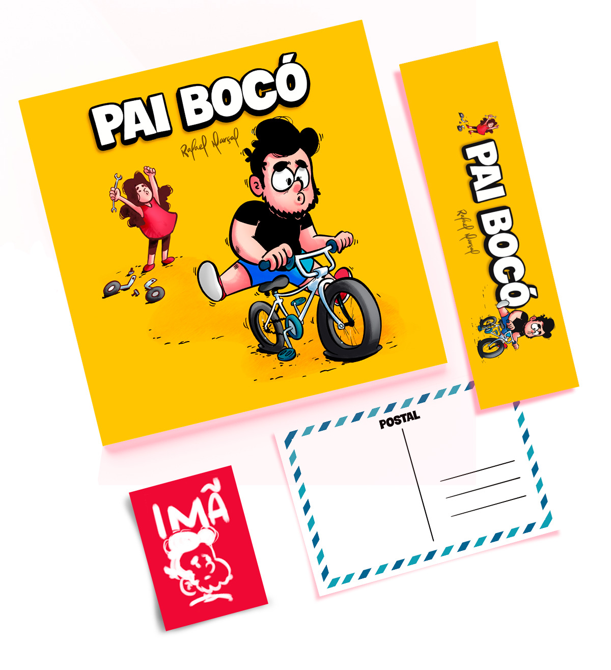 Pai Bocó + Marca-Página + Postal + IMÃ