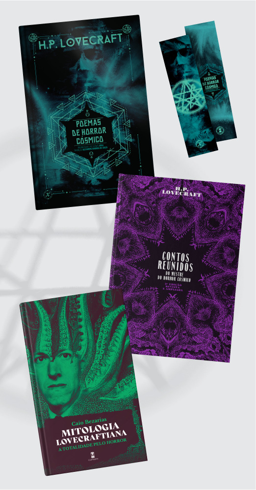 Poemas de Horror Cósmico + Marcador + Mitologia Lovecraftiana + Contos Reunidos do Mestre do Horror Cósmico