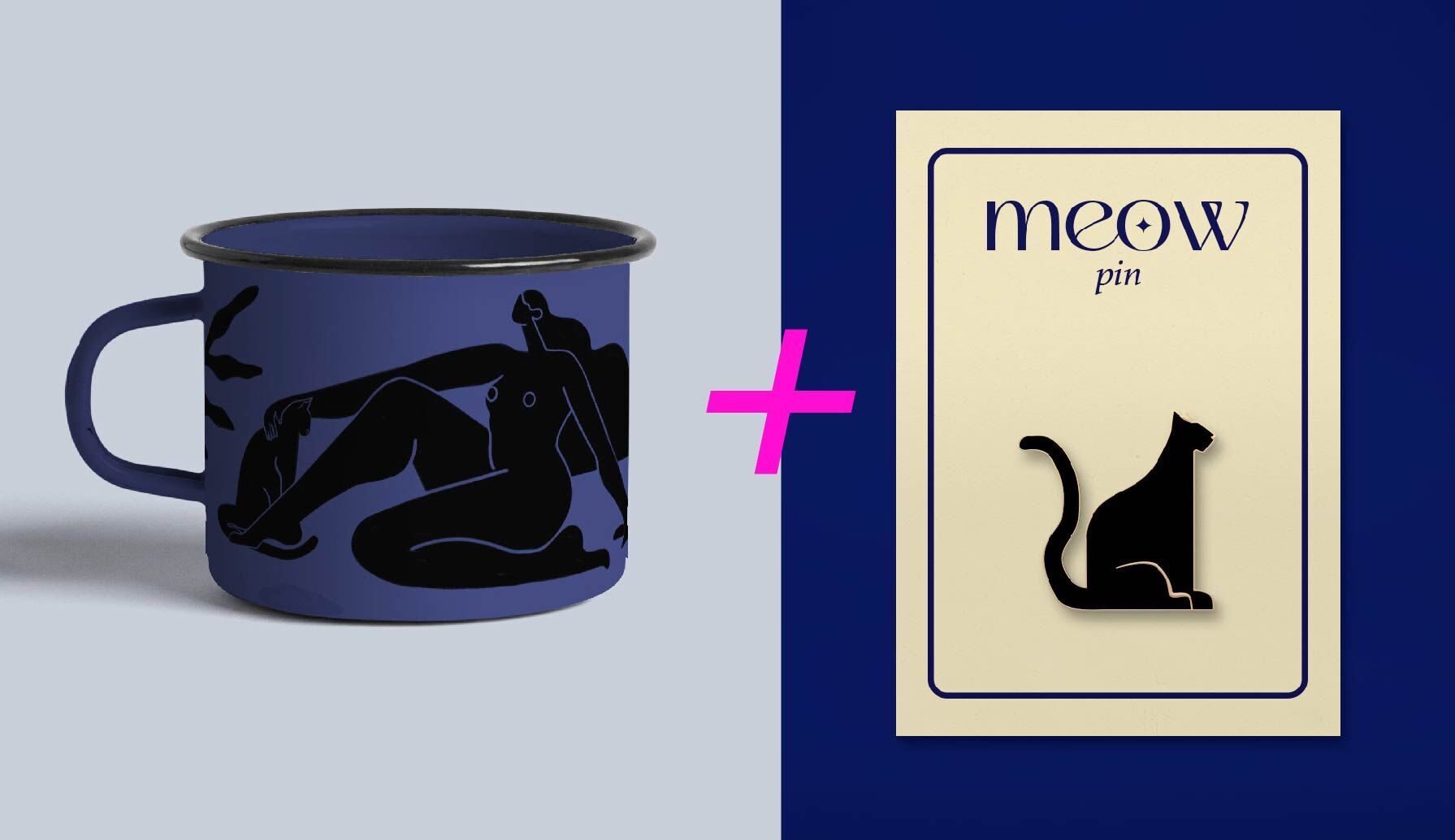 Kit pin gato preto + 1 canequinha (5% de desconto)