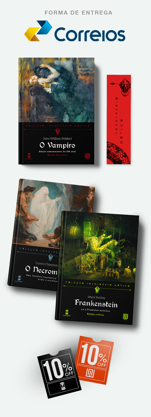 O Vampiro + O Necromante + Frankenstein + Marcador + Código de desconto