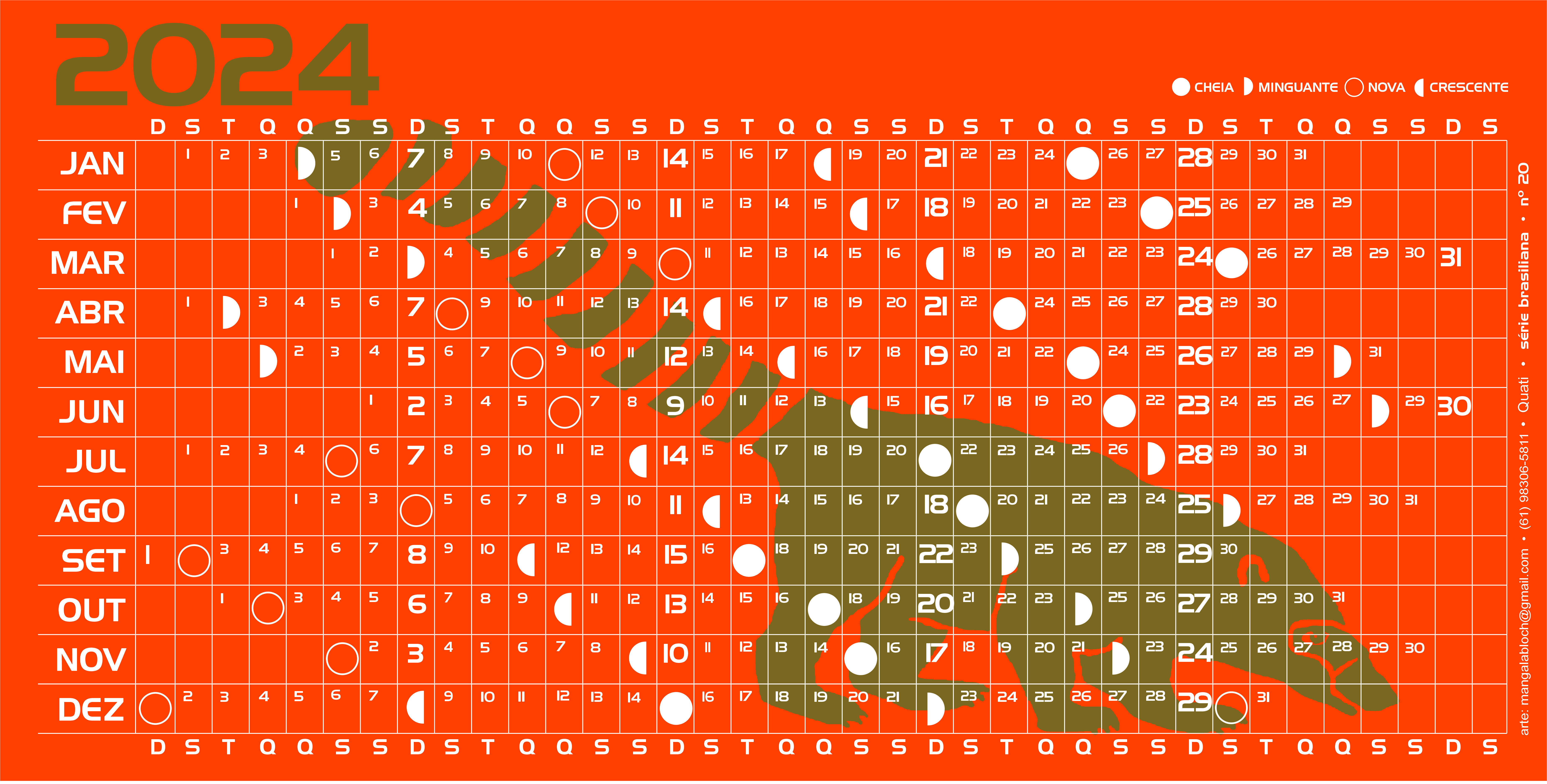 Calendário Lunar 2024 - 20 exemplares