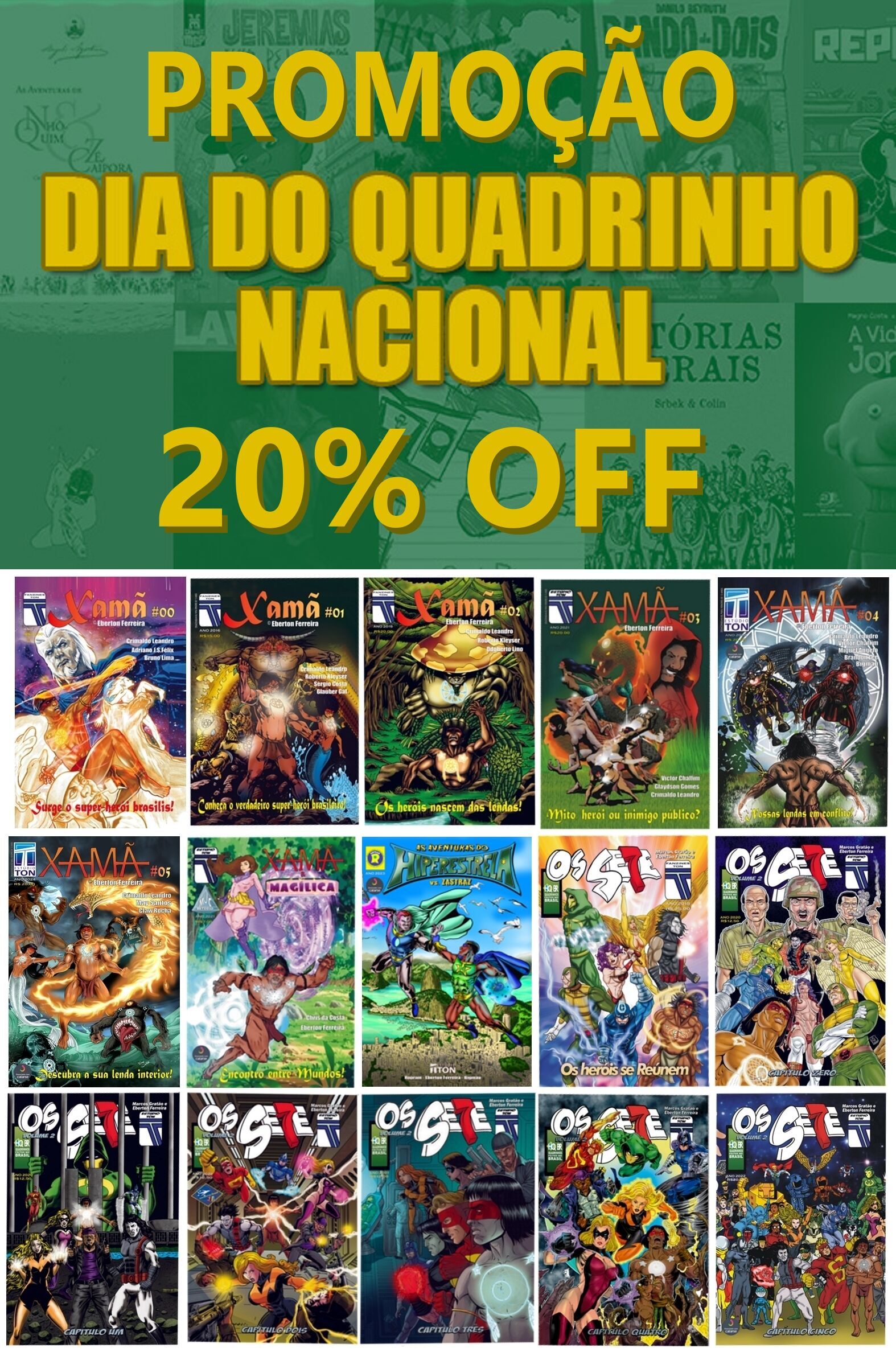 PROMOÇÃO DIA DO QUADRINHO NACIONAL (SE7E Heróis) - 20% OFF