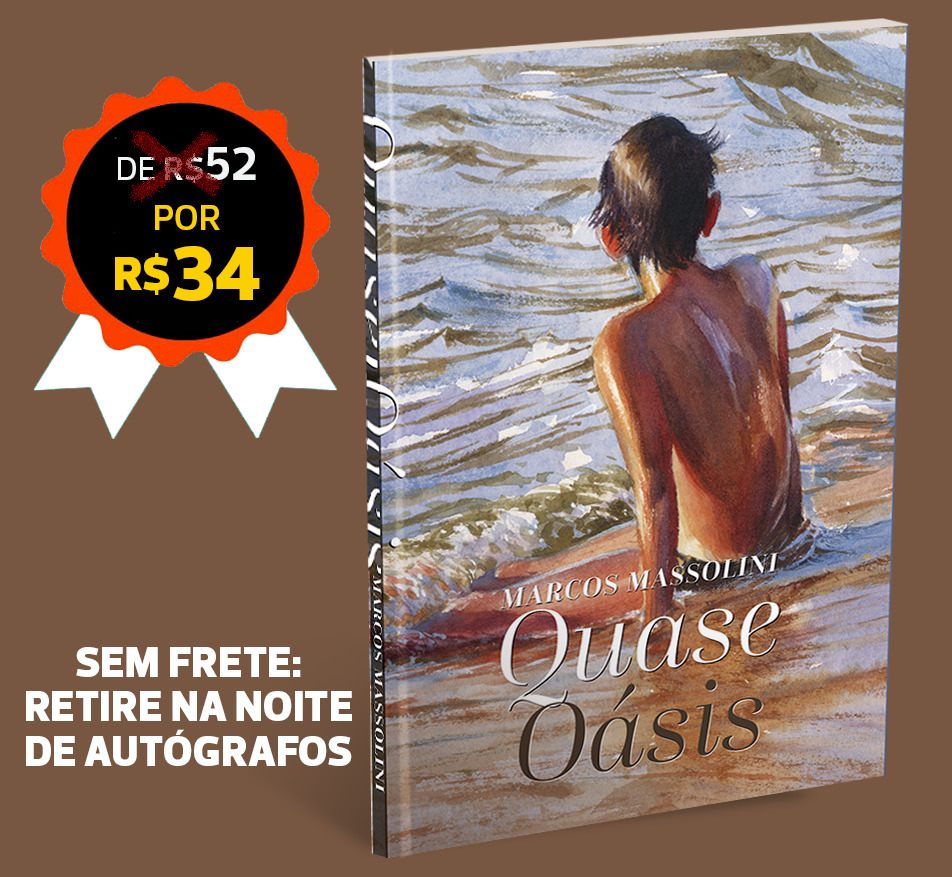 2QO - Um exemplar de Quase Oásis – SEM FRETE! EXCLUSIVO PARA RETIRADA NA NOITE DE AUTÓGRAFOS