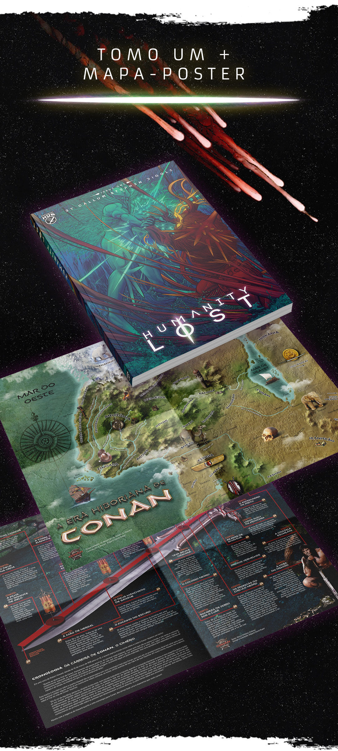 Humanity Lost - Tomo Um + Mapa da Era Hiboriana com Cronologia