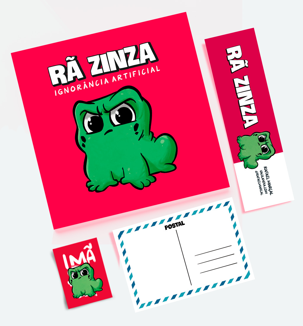 Zinza + Marca-Página + Postal + IMÃ