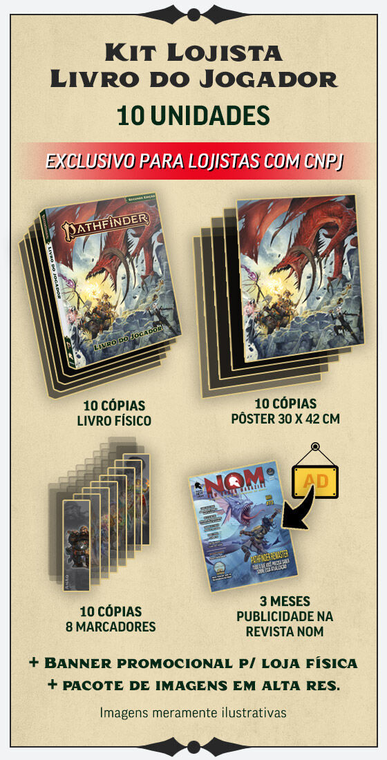 Kit Lojista - Livro do Jogador 10 Unidades