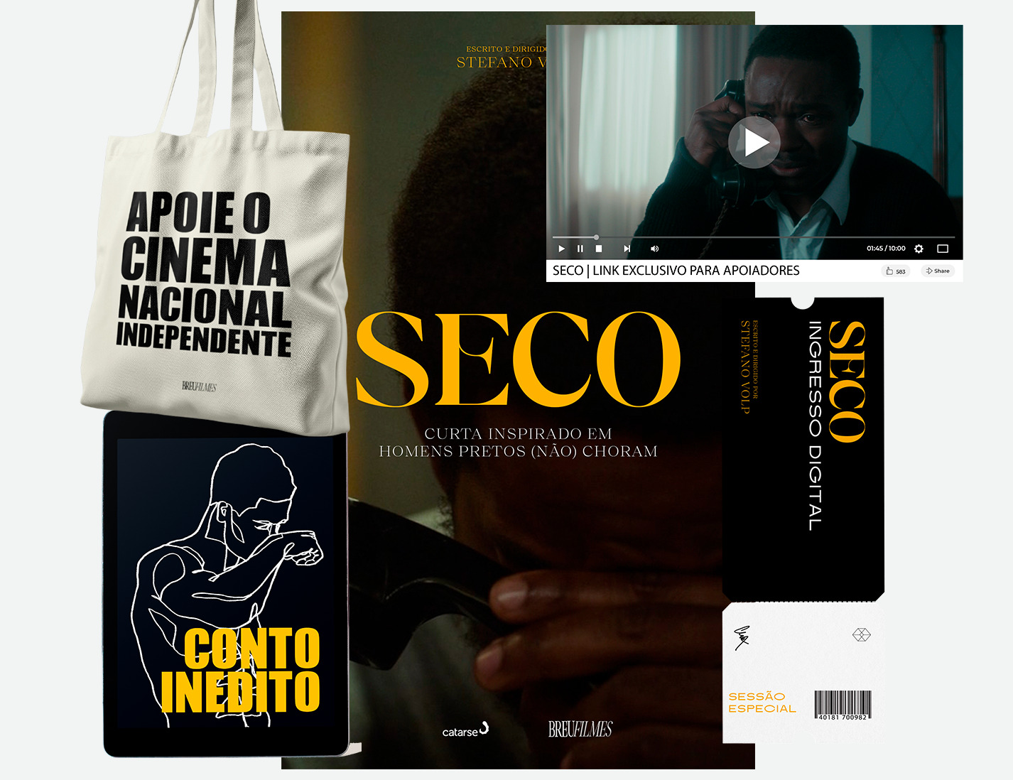 Pré-estreia + nome nos créditos + conto inédito + pôster impresso + ecobag