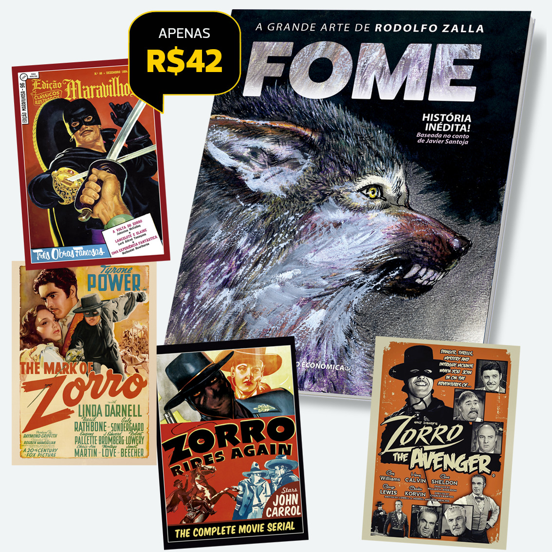 ZL3pst – Quatro Postais + um exemplar de A Grande Arte de Rodolfo Zalla