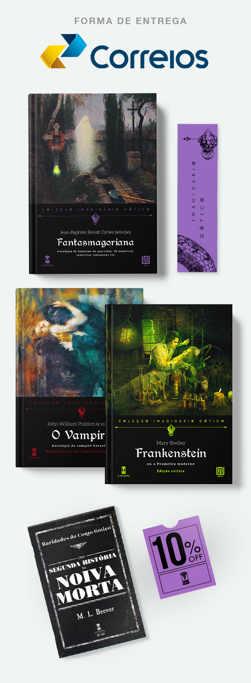 Fantasmagoriana + O Vampiro + Frankenstein + livreto + marcador + cupom digital