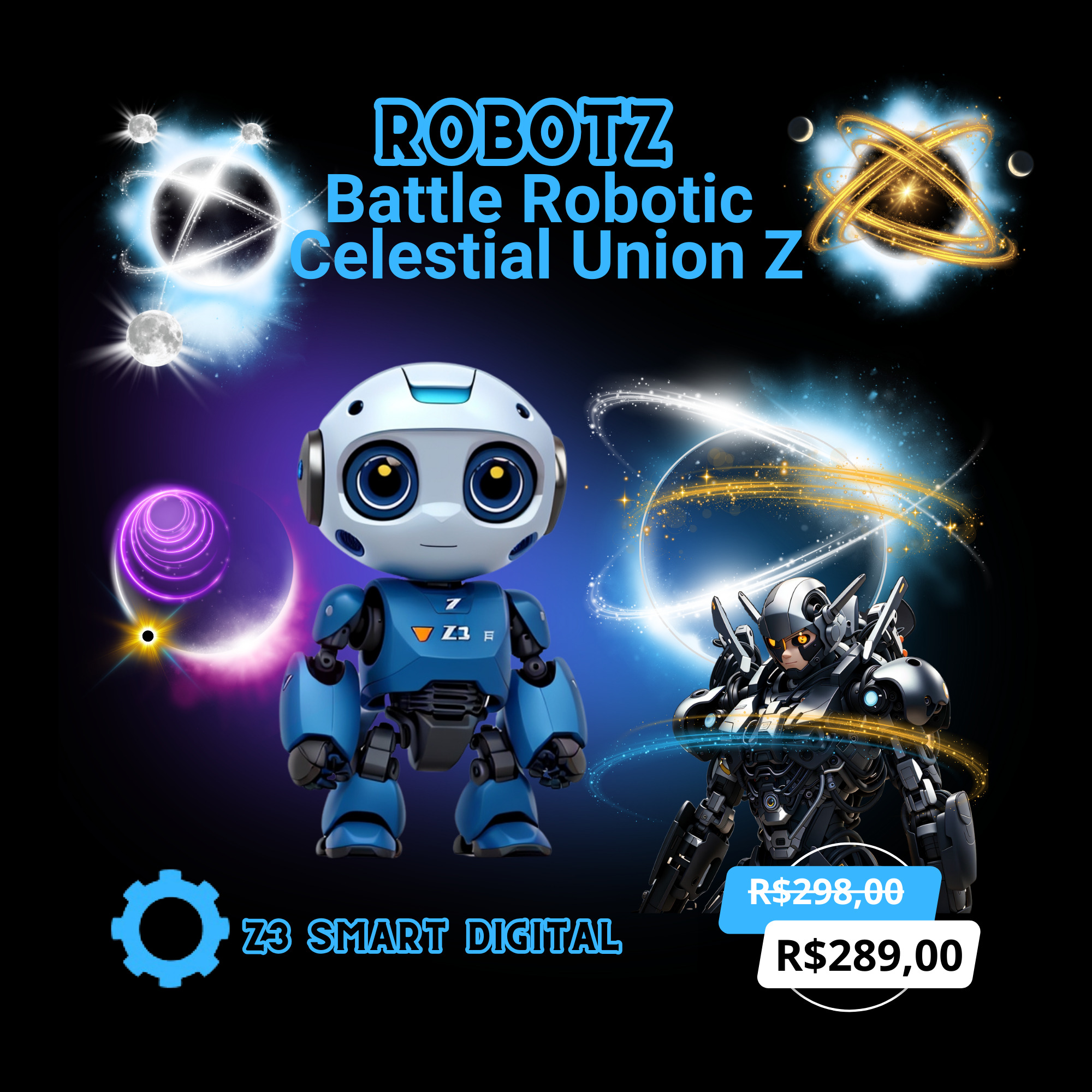 Robotz Battle Robotic - Jogo Avançado - Deck com Boss - Dark Gold Celestial