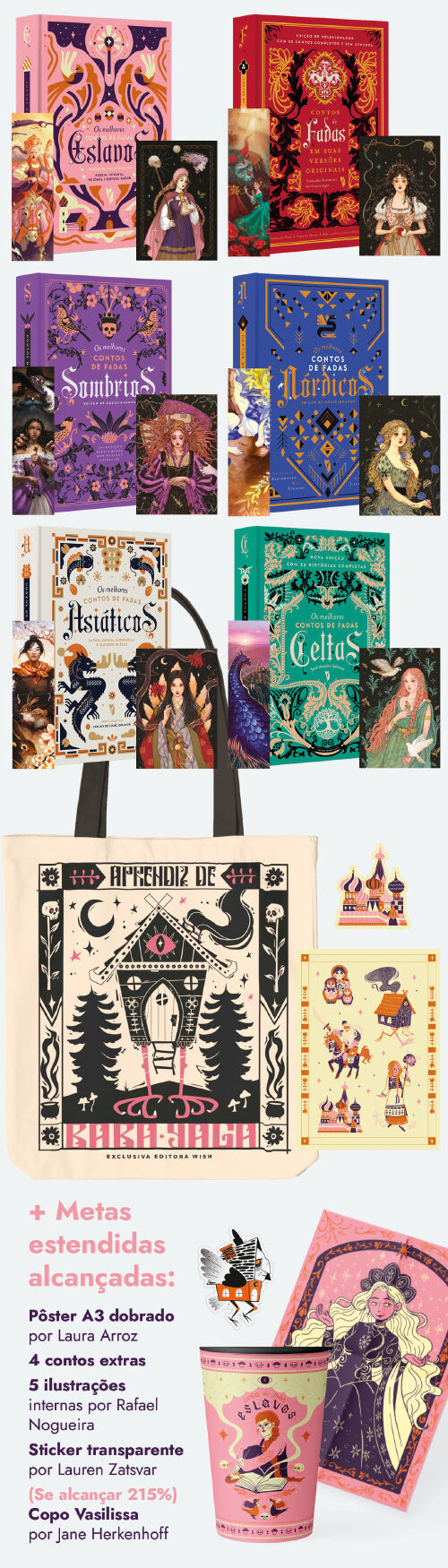 Combo Contos de Fadas (6 livros) + Ecobag + Cartela de brinde