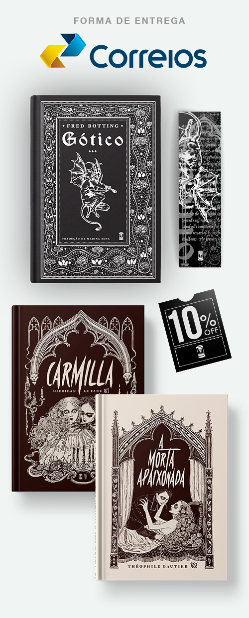 Gótico + marcador + código de desconto + Carmilla + A Morta Apaixonada