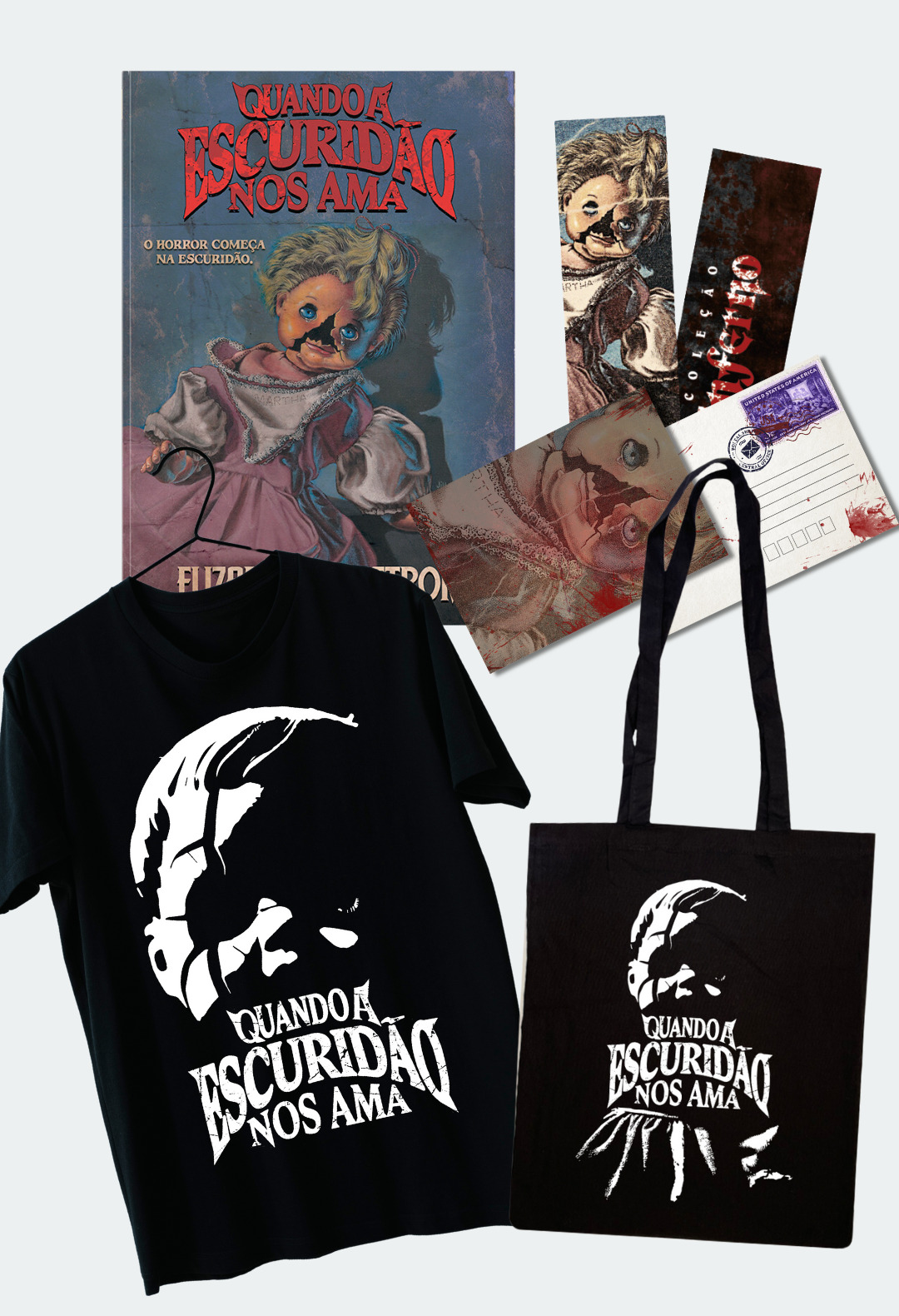 5 – LIVRO + MARCADOR + POSTAL + ECOBAG + CAMISETA + CUPOM 