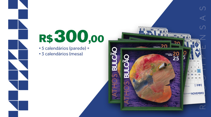 5 calendários de parede Athos Bulcão + 3 calendários de mesa Athos Bulcão 