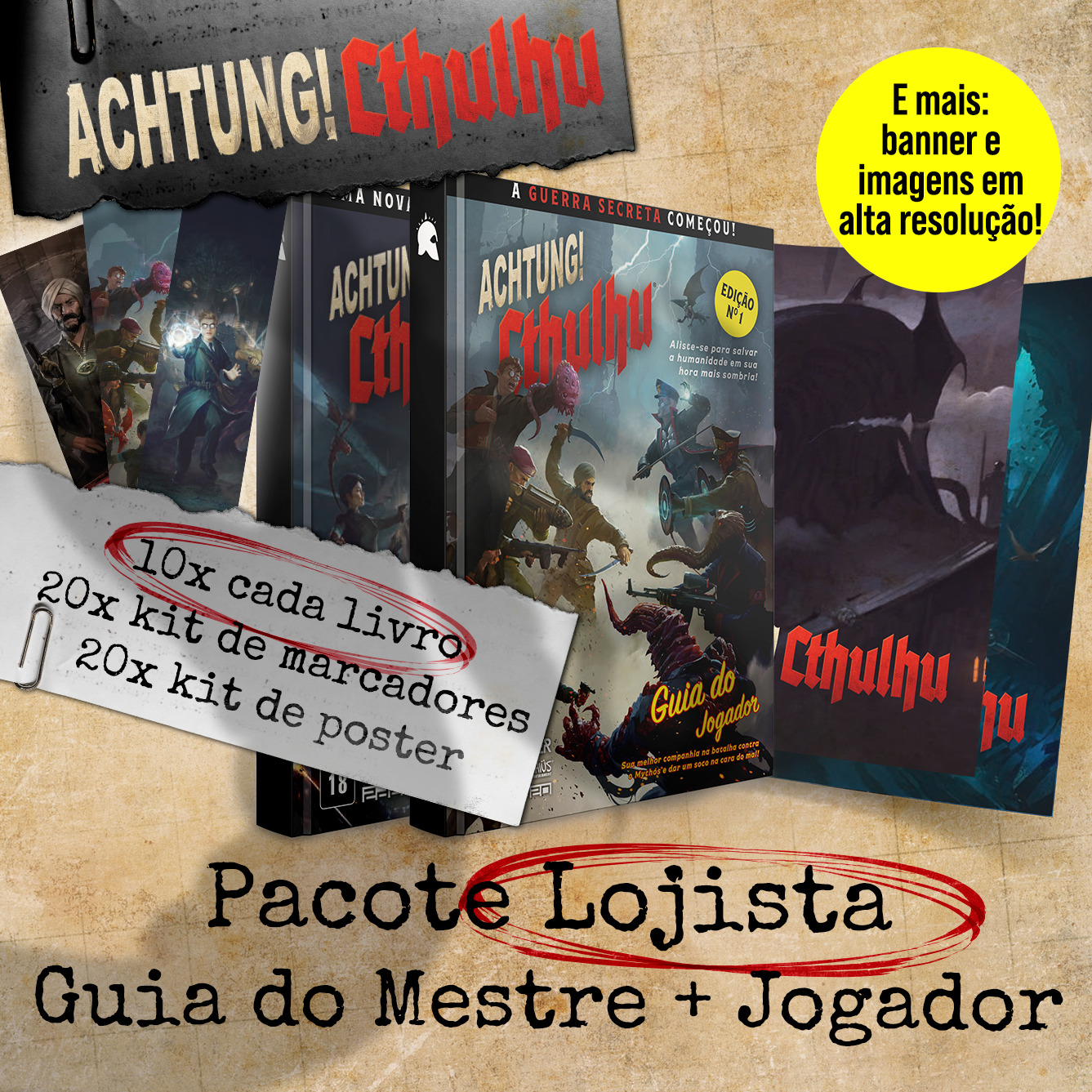 Kit Lojistas - Guia do Mestre + Guia do Jogador (10 unidades/cada)