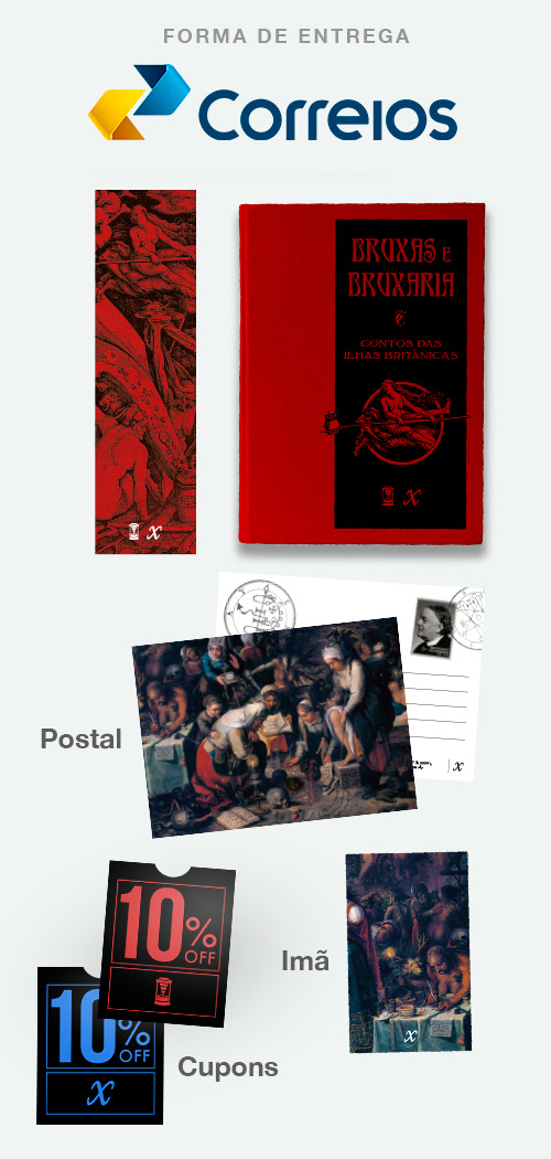 "Bruxas e Bruxaria" + marcador + ímã + postal + cupons digitais