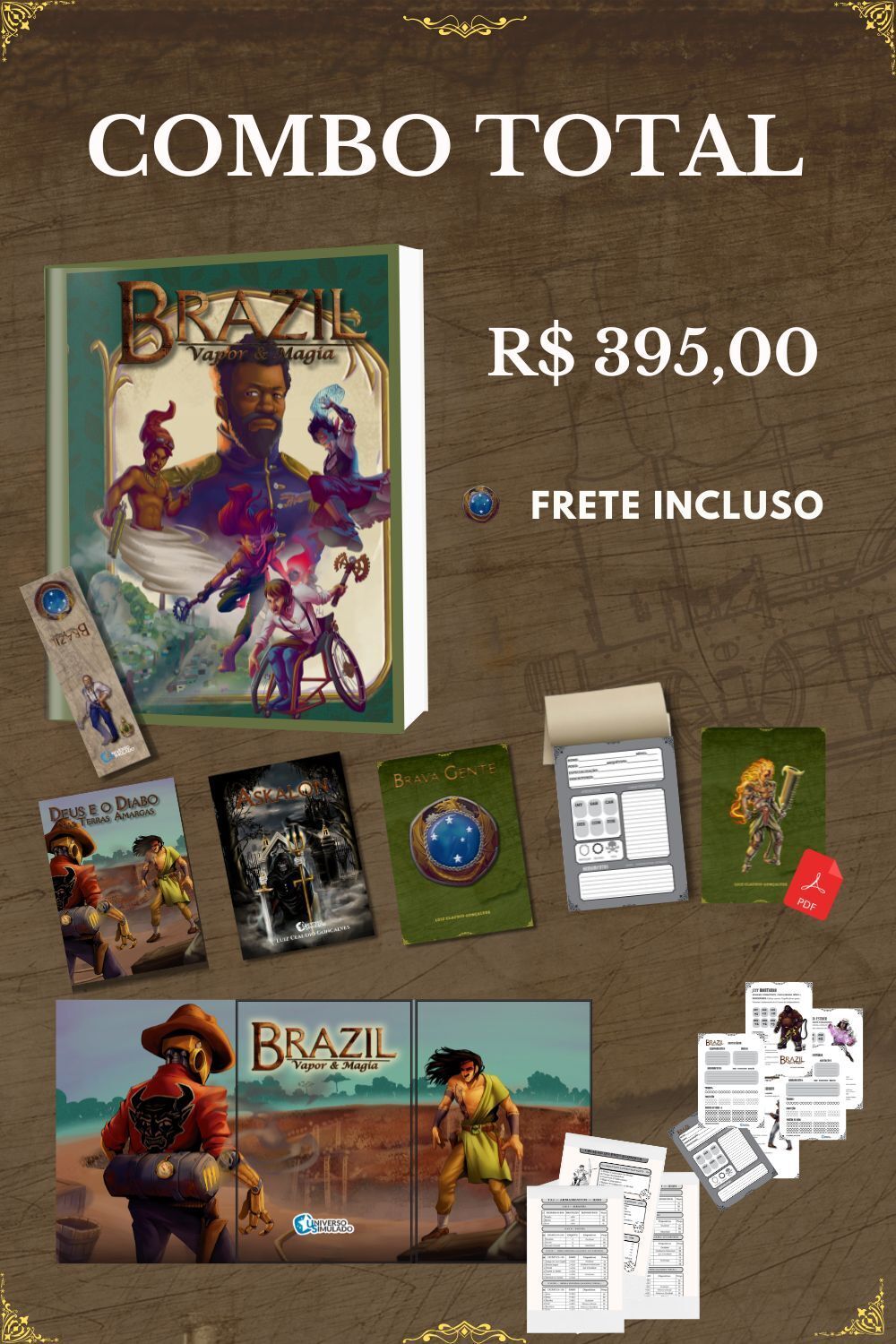 COMBO: MÓDULO BÁSICO + SUPLEMENTOS + BLOCO DE FICHA +ESCUDO MAGNÉTICO+ EXTRAS 