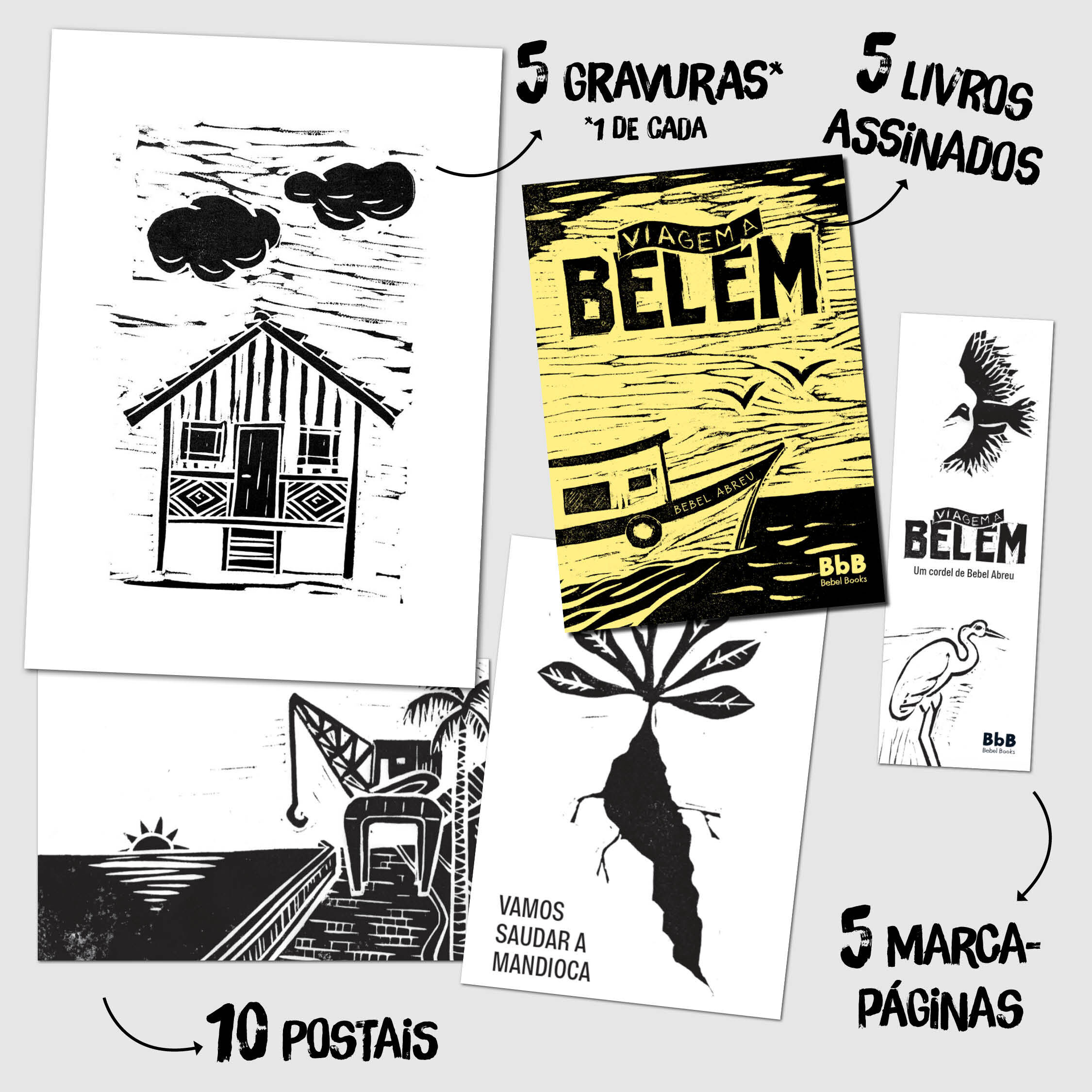 BUBUIA - 5 Livros impressos + 5 Gravuras originais