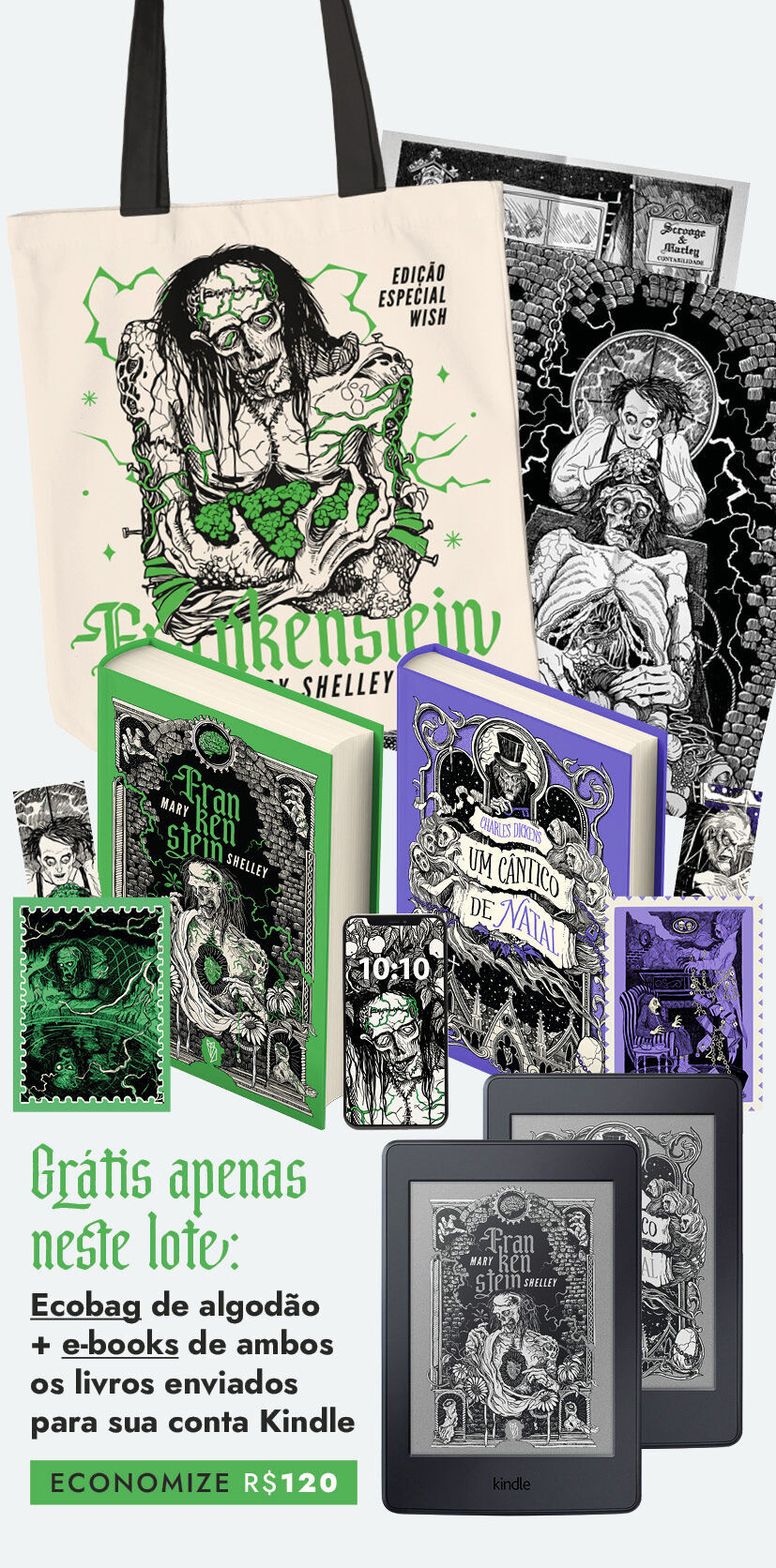 Frankenstein & Um Cântico de Natal Ilustrados