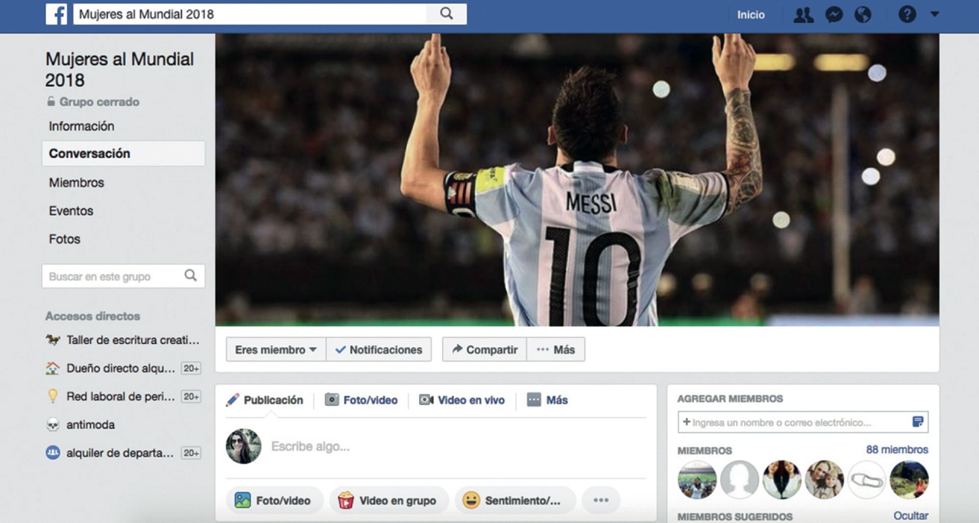 El grupo de FB Mujeres al Mundial 2018 palpita fuerte desde hace meses.