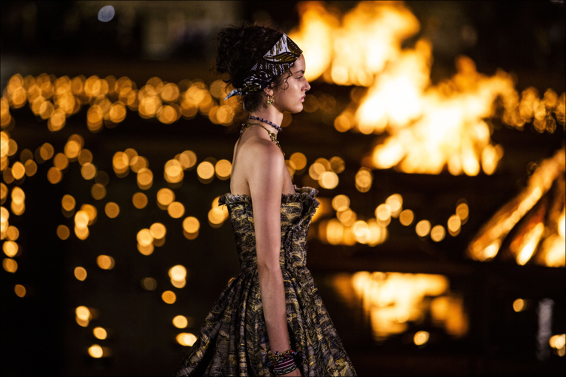 Mannequin - DÈfilÈ CroisiËre Dior au Palais El Badi ‡ Marrakech, le 29 avril 2019. ---- Catwalk - The Christian Dior Couture Cruise Collection in Marrakech, Morocco, on April 29th, 2019.
