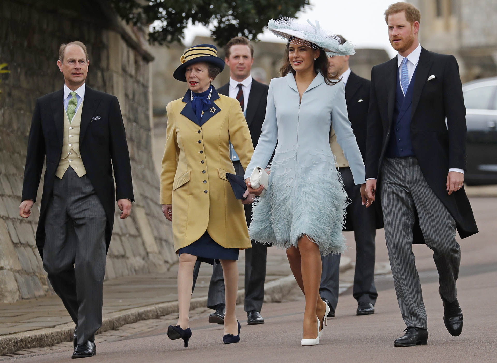 De izquierda a derecha, Edwar de Wessex la princesa Anna, la princesa Lady Frederick Windso y el principe Harry, ( AFP)
