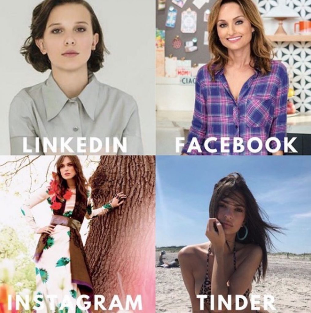 REDES SOCIALES TINDER FACEBOOK LINKEDIN INSTAGRAM