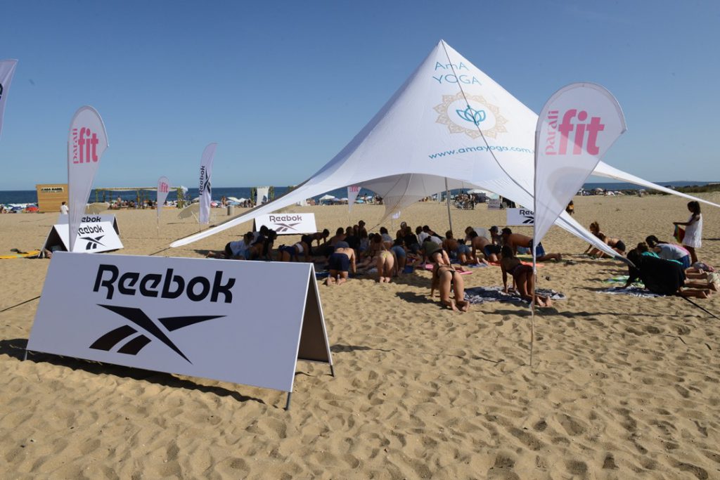 La carpa de Para Ti Fit y Reeboken el Parador Montoya de Punta del Este.
