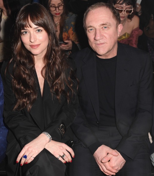 DAKOTA JOHNSON FRONT ROW HENRI FRANCOIS PINAULT GUCCI