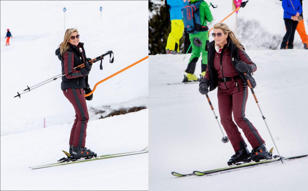 Reina Maxima en la nieve Retrato oficial con sus hijas y familia