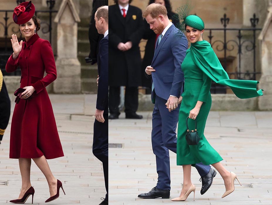 KATE MEGHAN DESPEDIDA LOOKS VERDE ROJO