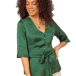 Ripley - BLUSA SEDA PB PACIFIC BERRY MUJER VERDE
